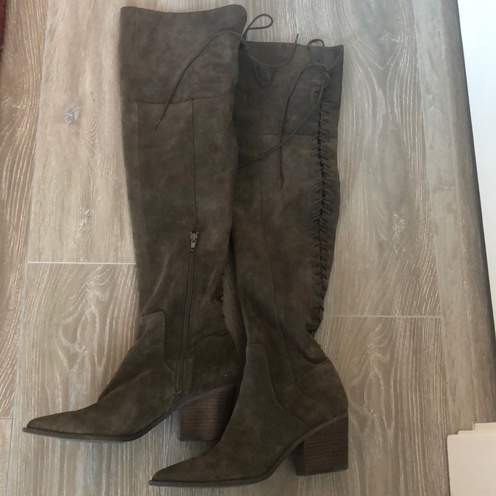 ALDO Olive Green Suede Over the Knee Boots 🔥🔥🔥